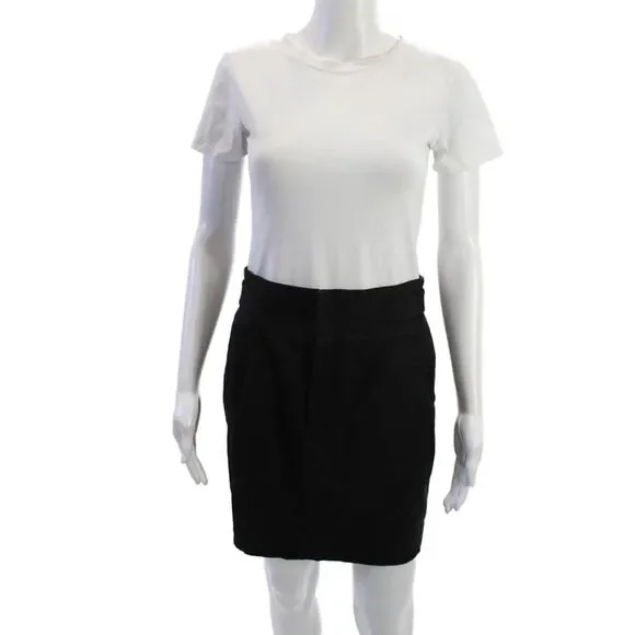 Club Monaco Womens Black Straight Pencil Short Skirt Polyester Blend Size 6 - Picture 1 of 4